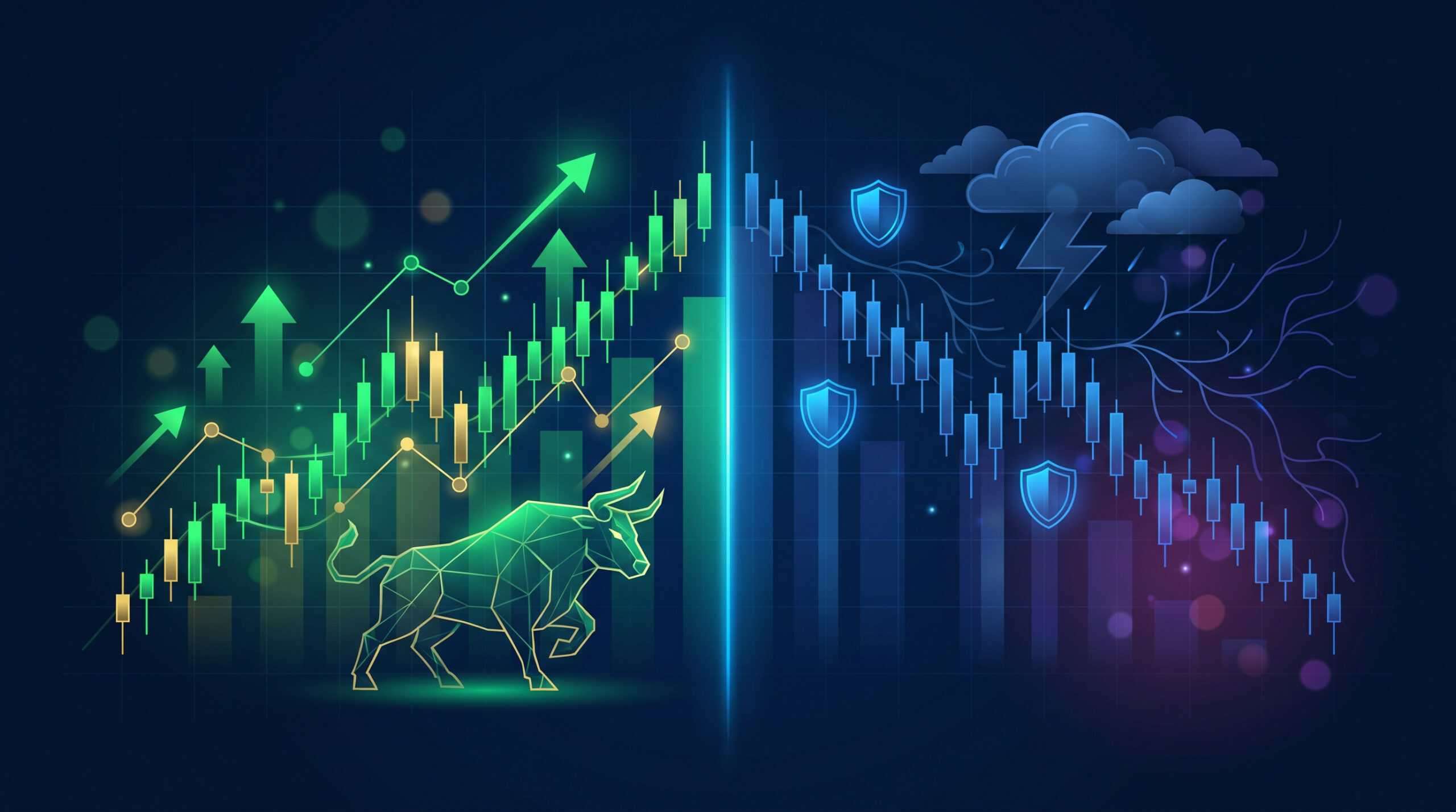 Bull market options strategies versus recession fear strategies comparison showing bullish and defensive trading approaches