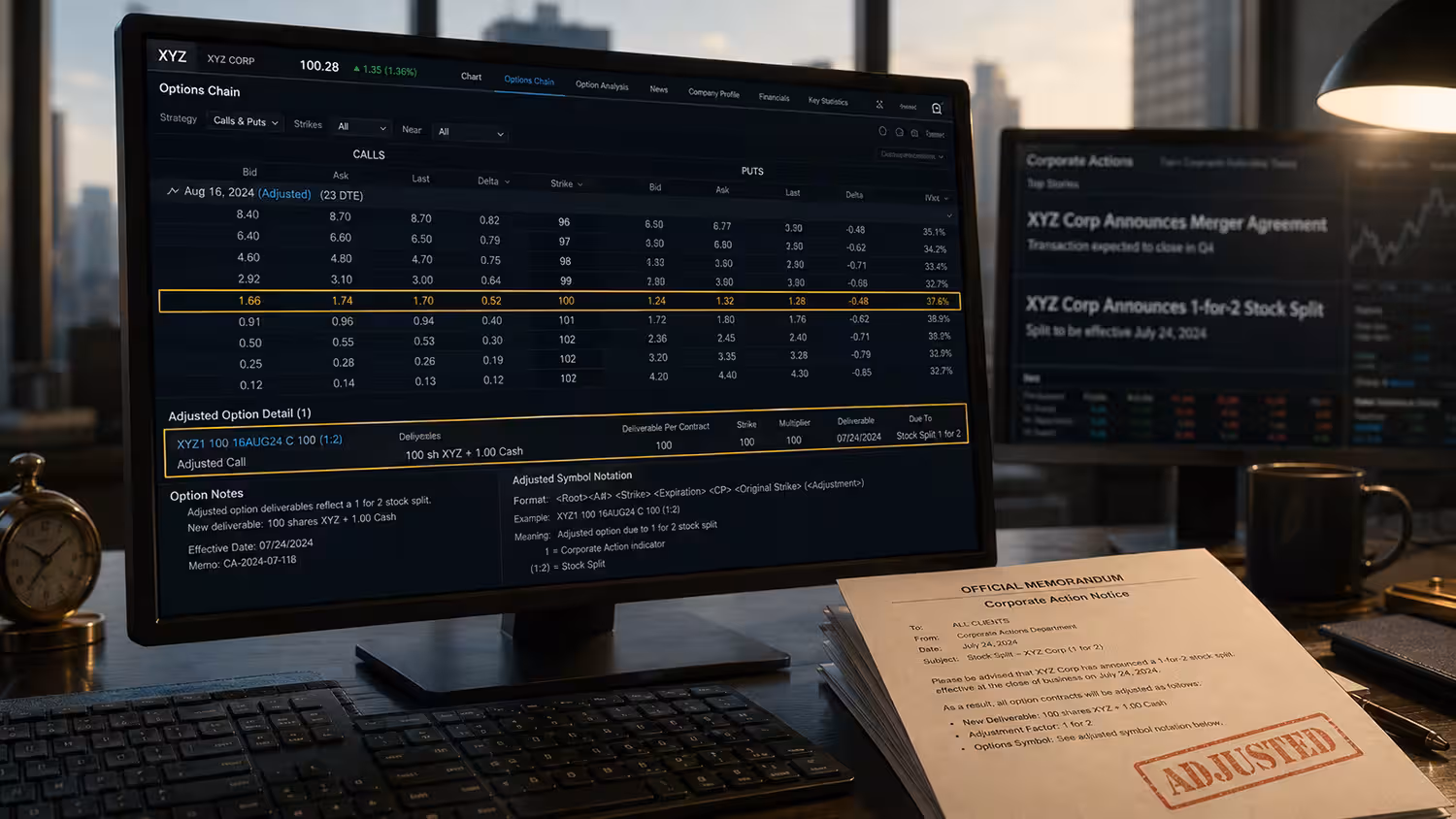 OCC Memos for Adjusted Options