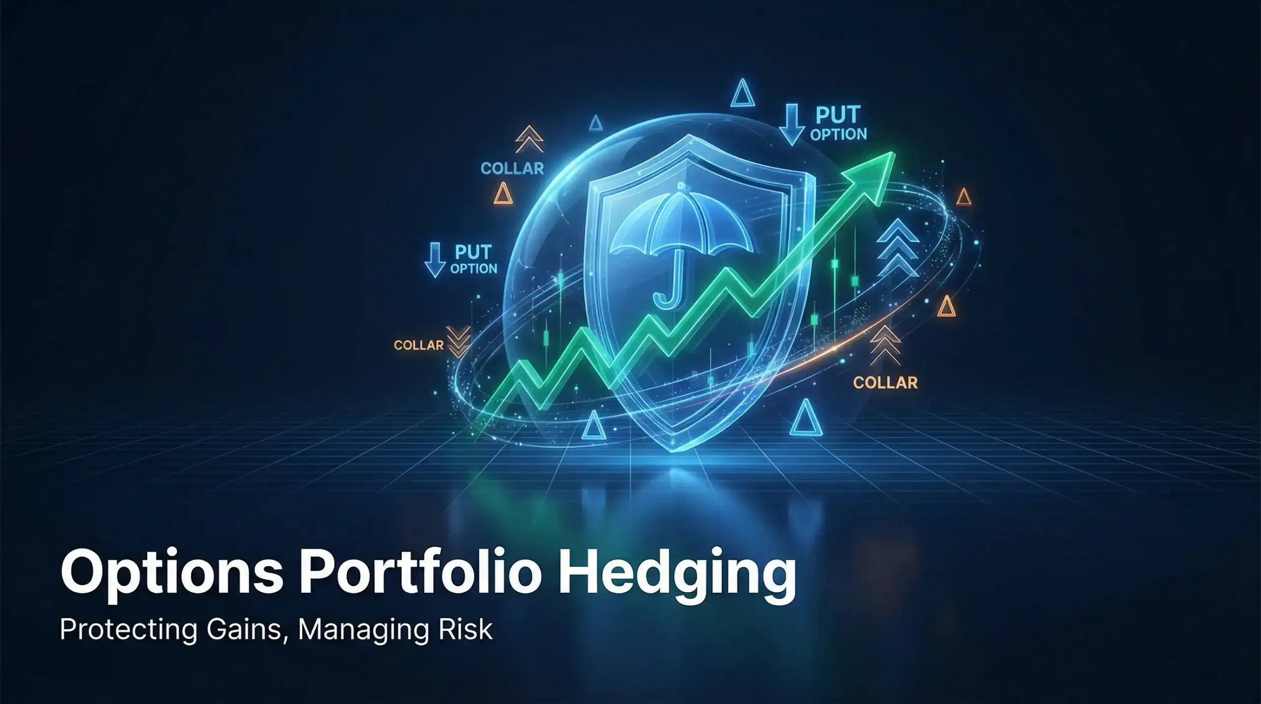 Options portfolio hedging strategies diagram showing protective puts and collars on a stock portfolio