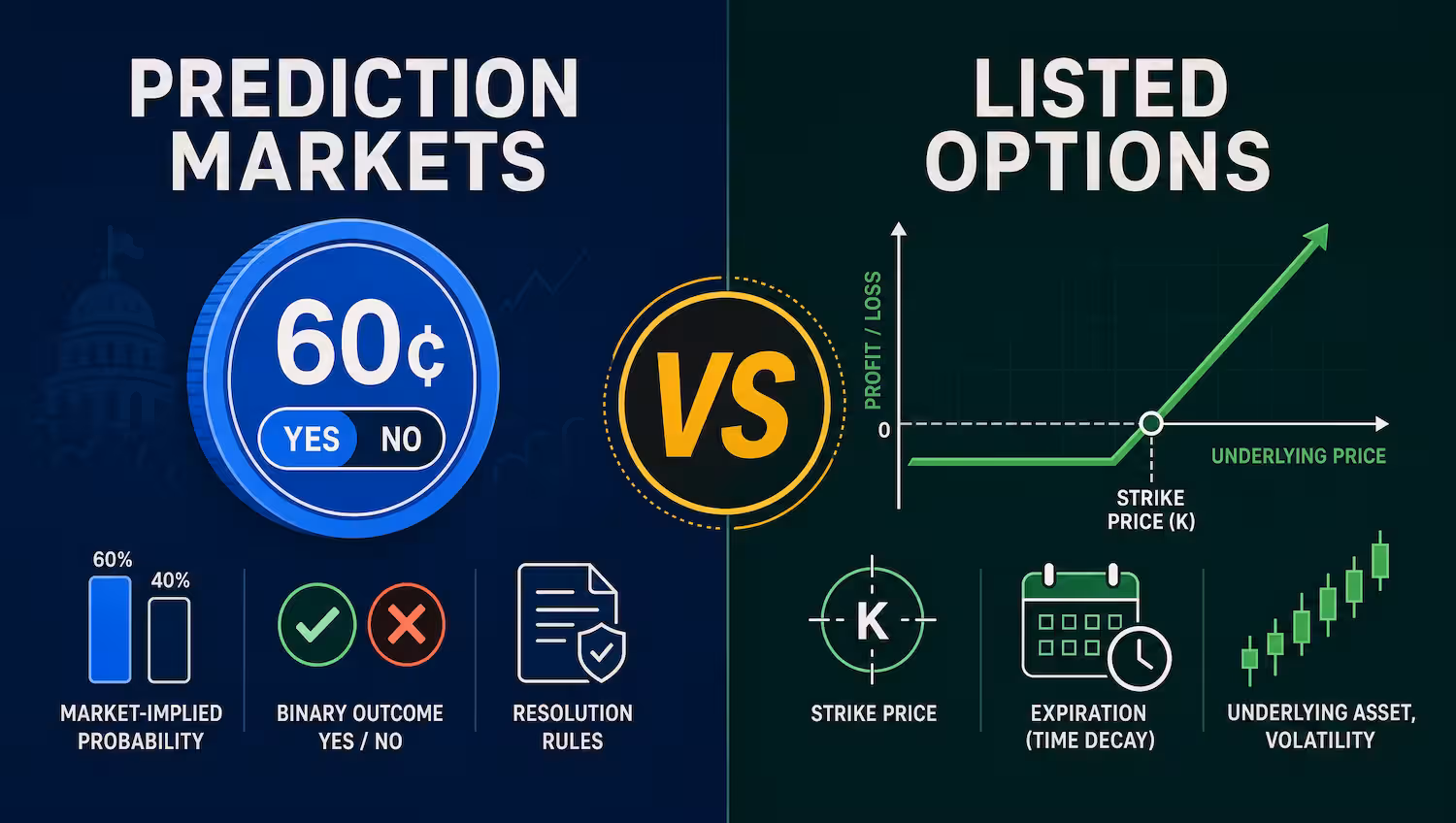 Prediction Markets vs. Options