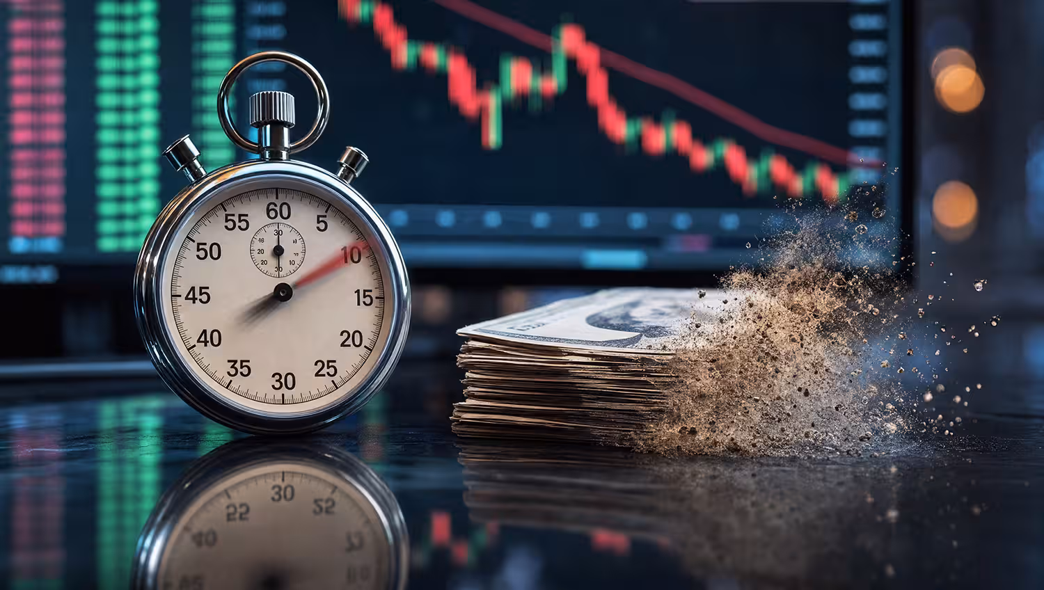 Depiction of Time Value Disappearing
