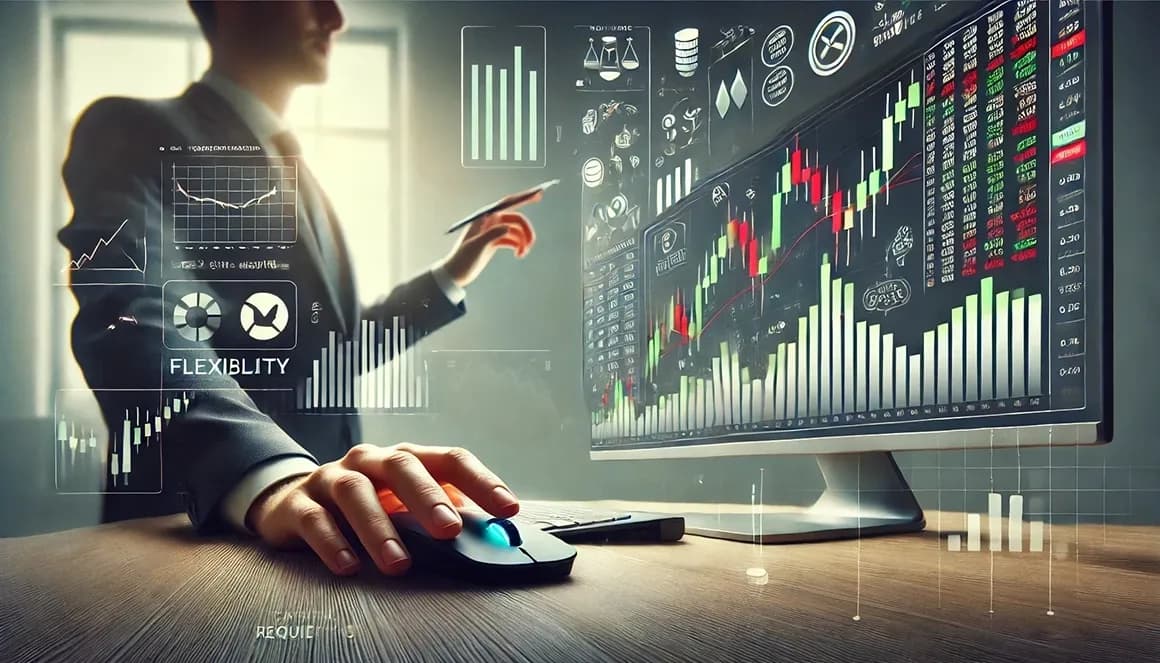 A professional and minimalistic featured image for 'How to Day Trade Options.' The image features only a modern trading desk with a sleek monitor displaying simple and clear real-time stock charts, with no additional elements or distractions. The design emphasizes simplicity and focus, with soft, neutral lighting highlighting the desk and monitor setup. The overall design is clean, straightforward, and entirely free of extra visual components, ensuring a sharp and professional aesthetic.