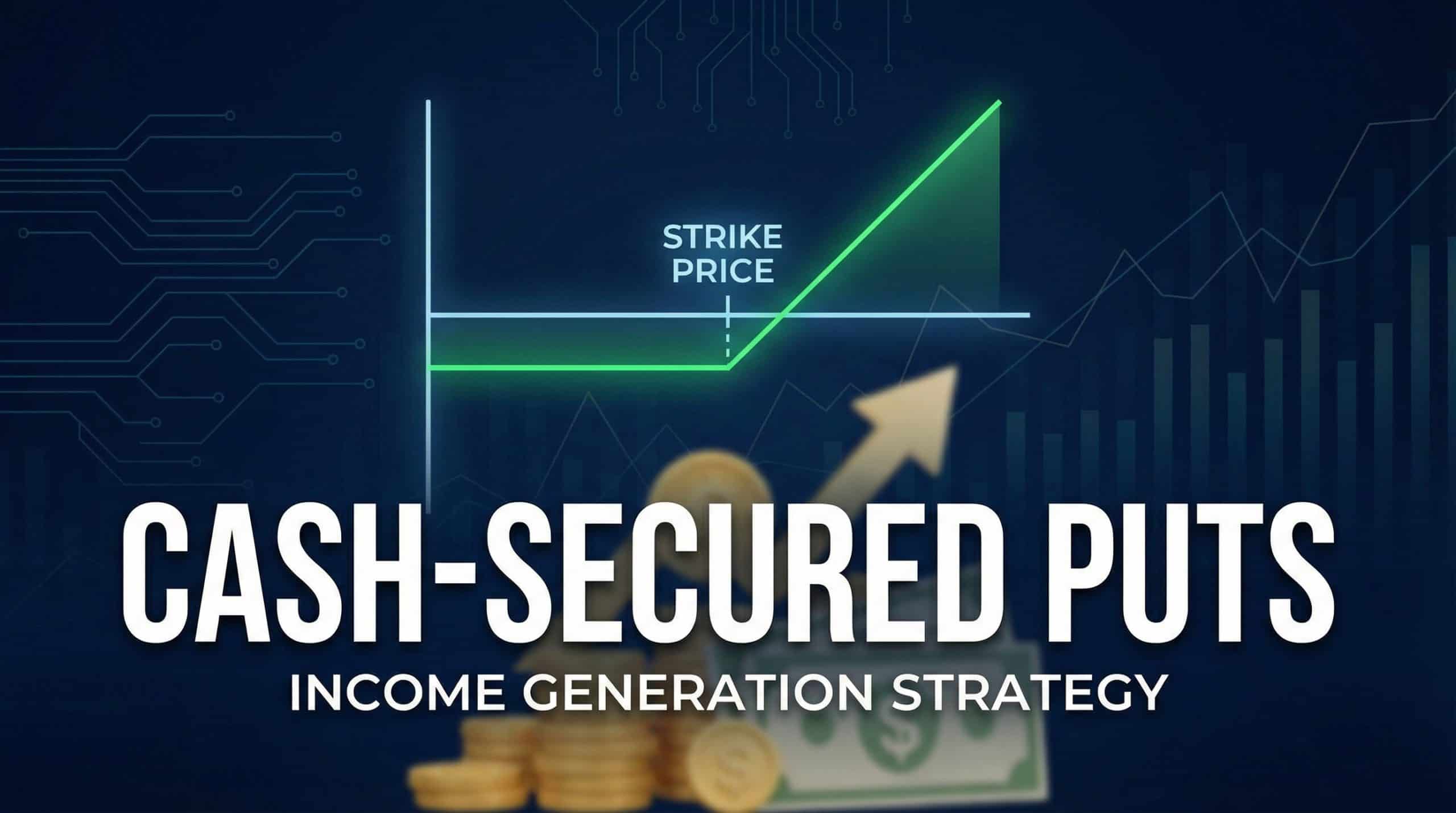 Cash-secured puts strategy diagram showing put option payoff and income generation