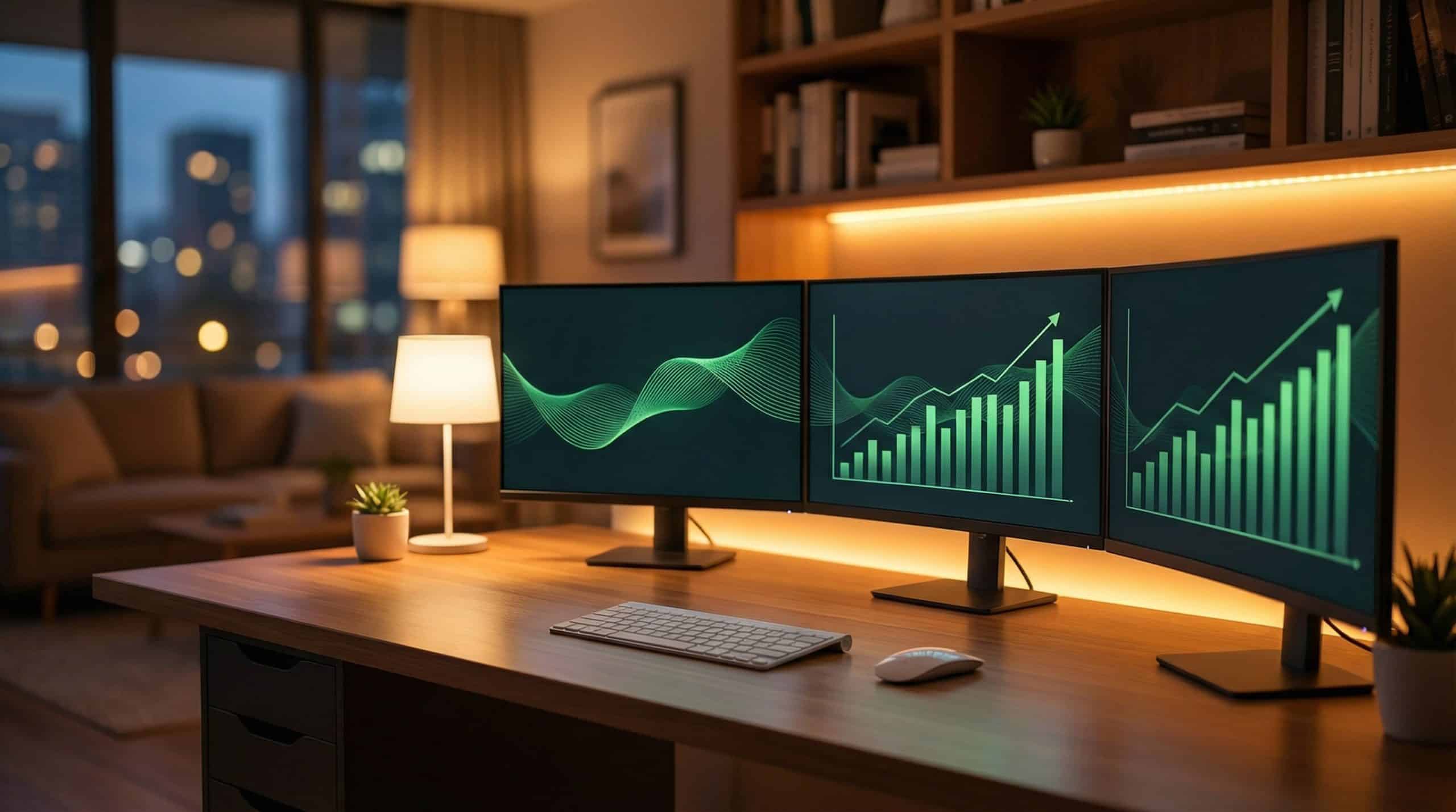 options monthly income strategies — trading setup with green charts